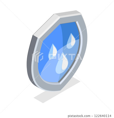 3D Isometric Flat Vector Set of Protection Proof, Signs of Resistance to External Infulence. Item 6 3D Isometric Flat Vector Set of Protection Proof, Signs of Resistance to External Infulence. Item 6 122640114