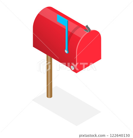3D Isometric Flat Vector Set of Mailboxes, Post Elements. Item 6 3D Isometric Flat Vector Set of Mailboxes, Post Elements. Item 6 122640130