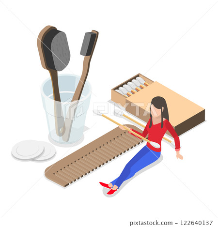 3D Isometric Flat Vector Illustration of Zero Waste, Sustainable Living. Item 3 3D Isometric Flat Vector Illustration of Zero Waste, Sustainable Living. Item 3 122640137