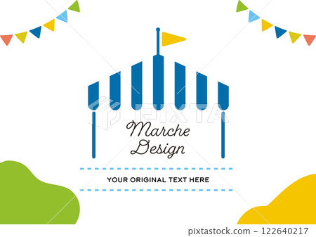 帳篷和花環和旗幟圖示向量插圖標題背景活動海報材料自然 122640217