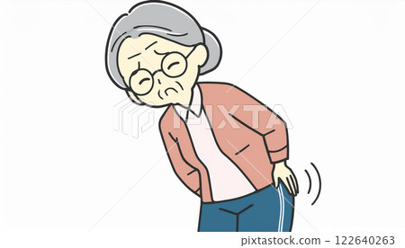 Elderly people suffering from back pain 122640263