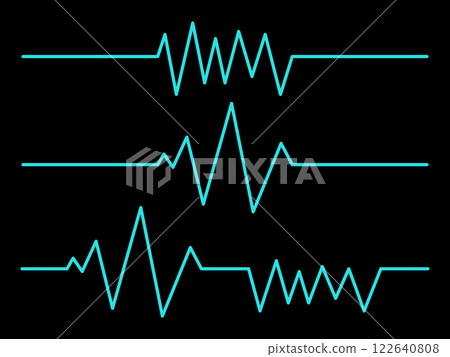 Set of 3 electrocardiogram lines, blue Set of 3 electrocardiogram lines, blue 122640808