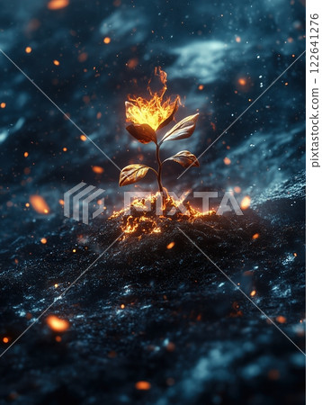 Seeds sprouting with strong roots facing storms in a dynamic and vibrant environment Seeds sprouting with strong roots facing storms in a dynamic and vibrant environment 122641276