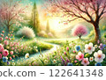 The coming of spring, spring in fairy tale land 122641348