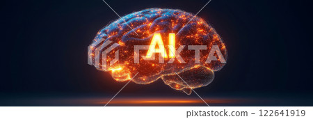 Digital Brain with AI Neural Network - Stock Illustration [122641919 ...