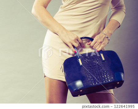 Part body of elegant woman with bag. Part body of elegant woman with bag. 122641995