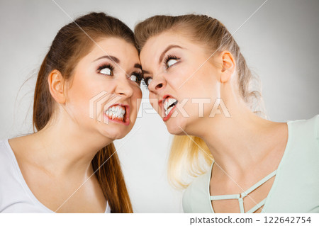 Two agressive women having argue fight 122642754