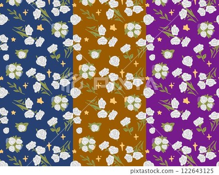Seamless White Rose Patterns 122643125