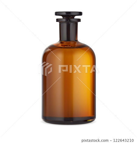 Old apothecary medicine bottle. Vintage brown glass 122643210