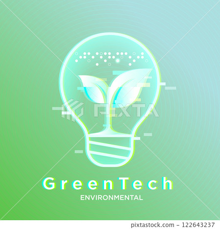 Greentech abstract background concept Plants stored in bulbs 122643237