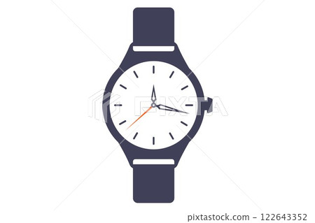 Flat wristwatch icon. Men wristwatch illustration. Flat wristwatch icon. Men wristwatch illustration. 122643352