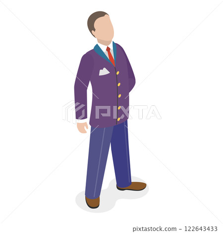3D Isometric Flat Set of Hotel Workers. Item 1 3D Isometric Flat Set of Hotel Workers. Item 1 122643433