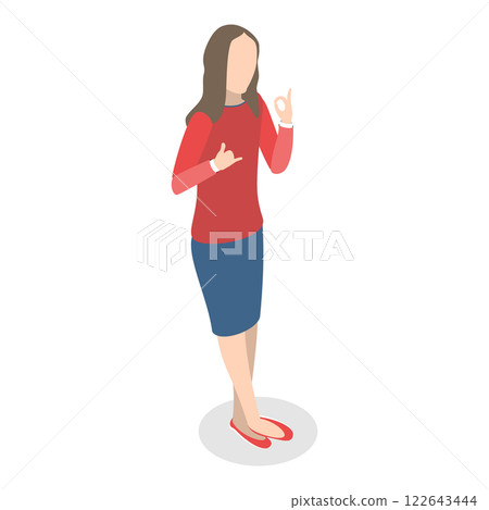 3D Isometric Flat  Illustration of People with Different Types Of Disabilities. Item 4 122643444