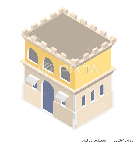 3D Isometric Flat  Illustration of Eastern Bazaar. Item 5 122643453