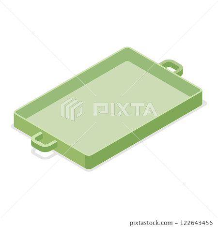 3D Isometric Flat  Set of Empty Serving Trays. Item 4 122643456