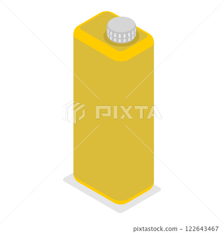 3D Isometric Flat  Set of Blank Plastic Canister. Item 2 122643467