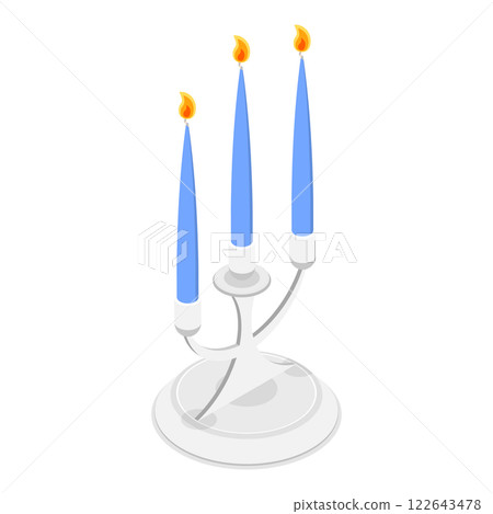 3D Isometric Flat  Set of Candlesticks. Item 1 122643478