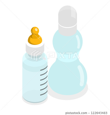 3D Isometric Flat  Set of Baby Food Items. Item 4 122643483