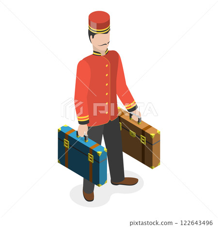 3D Isometric Flat  Set of Professions. Item 4 122643496