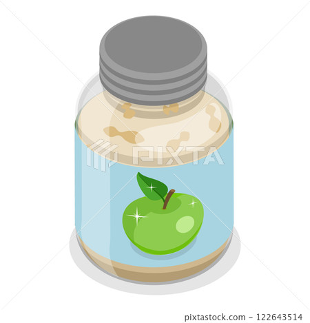 3D Isometric Flat Set of Jam Glass Jars. Item 3 3D Isometric Flat Set of Jam Glass Jars. Item 3 122643514
