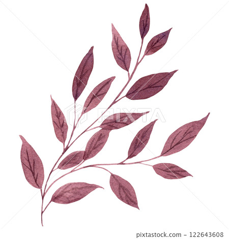 Watercolor cute brown fantasy brunch isolated on white background Watercolor cute brown fantasy brunch isolated on white background 122643608