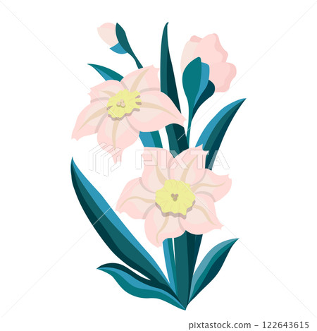 Colorful abstract flower icon. Vector illustration isolated on white background. 122643615