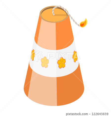 3D Isometric Flat Icon of Firecrackers Set. Item 6 3D Isometric Flat Icon of Firecrackers Set. Item 6 122643839