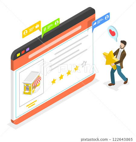 3D Isometric Flat  Illustration of Customer Feedback. Item 3 122643865