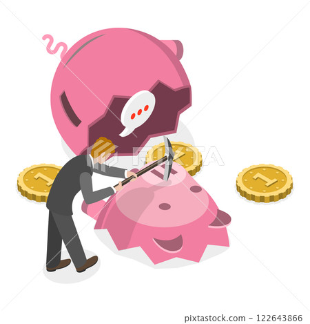 3D Isometric Flat  Illustration of Money And Finances. Item 3 122643866