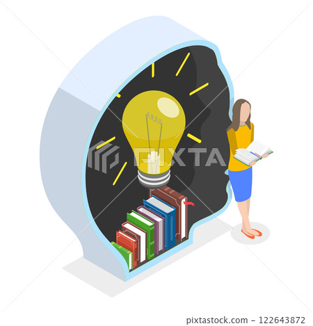 3D Isometric Flat  Illustration of Mental Hygiene. Item 1 122643872