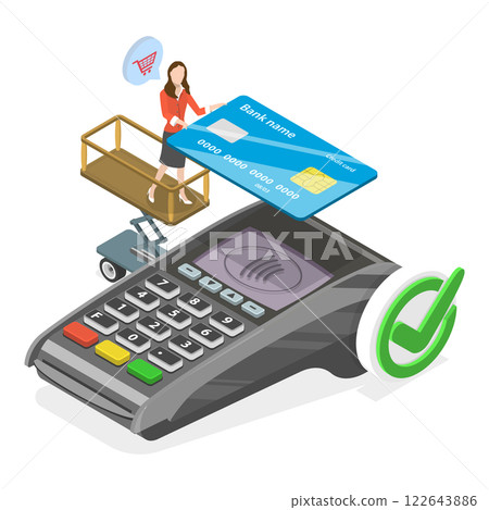 3D Isometric Flat  Illustration of Credit Card Online. Item 1 122643886