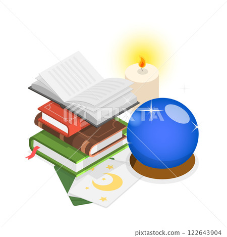 3D Isometric Flat  Illustration of Fortune Teller. Item 2 122643904