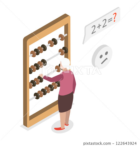 3D Isometric Flat  Illustration of Dementia. Item 5 122643924
