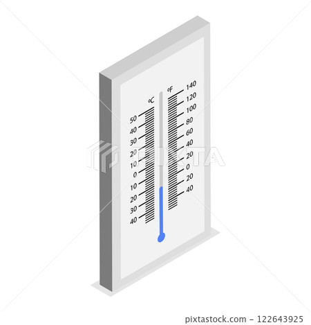 3D Isometric Flat  Set of Thermometers. Item 3 122643925