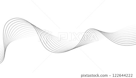 Futuristic technology concept with smooth lines and curves.Dotted halftone wave blend lines. Vector abstract illustration for digital art, web design . 122644222