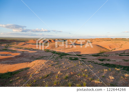 Red stupa rocks landscape, Mongolia. Gobi desert Red stupa rocks landscape, Mongolia. Gobi desert 122644266