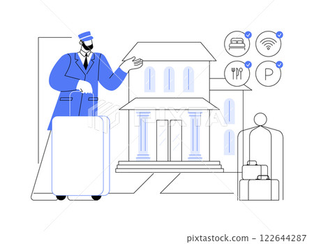 Doorman service isolated cartoon vector illustrations. 122644287
