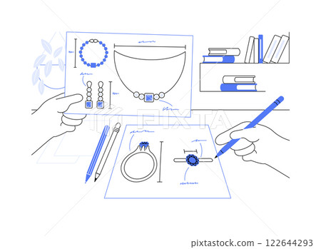 Creating jewelry design isolated cartoon vector illustrations. 122644293