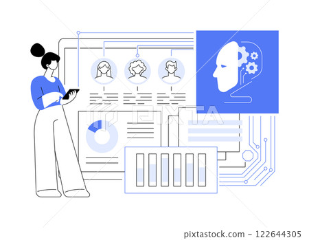 AI-Driven Sentiment Analysis for Campaigns abstract concept vector illustration. AI-Driven Sentiment Analysis for Campaigns abstract concept vector illustration. 122644305