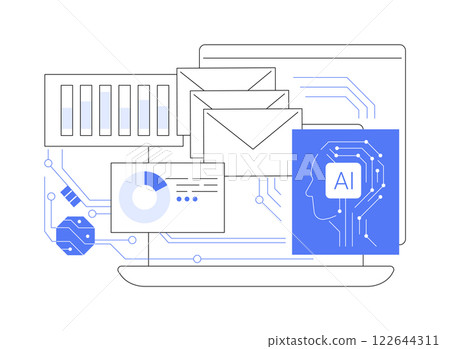 AI-Driven Email Campaign Optimization abstract concept vector illustration. 122644311