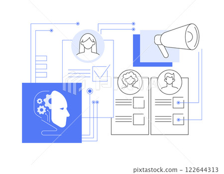 AI-Powered Influencer Marketing Analysis abstract concept vector illustration. 122644313