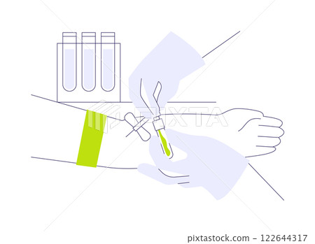 Take a blood sample abstract concept vector illustration. 122644317
