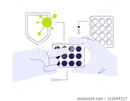 Develop antiviral treatment abstract concept vector illustration. 122644327