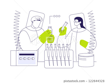 Study viruses in a laboratory abstract concept vector illustration. 122644328