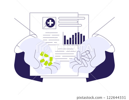 Placebo-controlled trial abstract concept vector illustration. 122644331