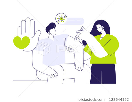 Clinical trial on volunteers abstract concept vector illustration. 122644332