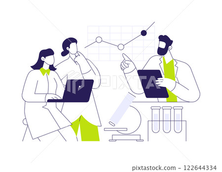 Data analysis for the scientific research abstract concept vector illustration. Data analysis for the scientific research abstract concept vector illustration. 122644334
