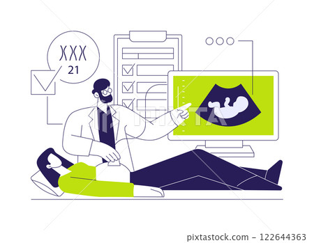 Screening for down syndrome abstract concept vector illustration. Screening for down syndrome abstract concept vector illustration. 122644363