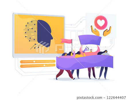 AI-Supported Cause Identification abstract concept vector illustration. 122644407