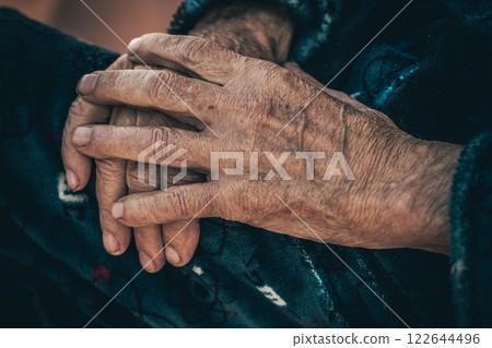 Close-up of a Well-Worn Hands Resting Peacefully Close-up of a Well-Worn Hands Resting Peacefully 122644496